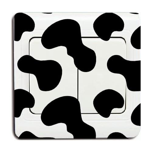 Cow-2 Creative Cow Print Switch Sticker Cartoon Animal Vinyl Wall Stickers for Kids Room Home Wallpaper