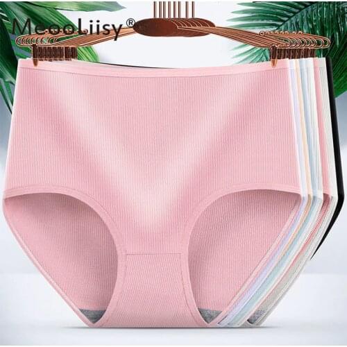 MeooLiisy Women Panties Sexy Comfortable Fashion Underwear Belly in Butt Back Large Size High-Rise Solid Briefs Six Color