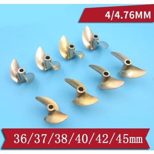 1Pc Two-blades Copper Propeller 4mm/4.76mm Diameter 36/37/38/40/42/45mm for RC Electric Boat/O Yacht Model Pitch 1.9