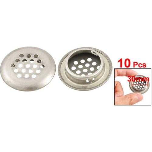 10 x Office Round Stainless Steel Air Flow Hole Ventilation Louvers 30mm