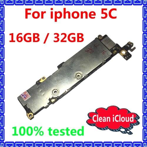 100% Original IOS system motherboard for iphone 5C 16GB 32GB unlocked mainboard+Full chips Clean iCloud logic board circuits