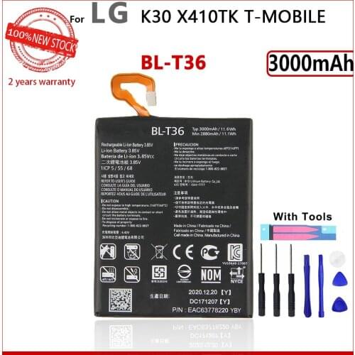 100% Genuine BL-T36 Battery For LG K30 X410TK X410 Phoenix Plus 3000mAh Mobile Phone In Stock New Batteries With Gifts Tools