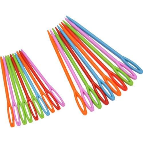 20pcs/Set Plastic Wool Sewing 7cm/9cm Cross Darning Stitchery Needles Large Eye Sewing Needles Embroidery Tapestry Needles