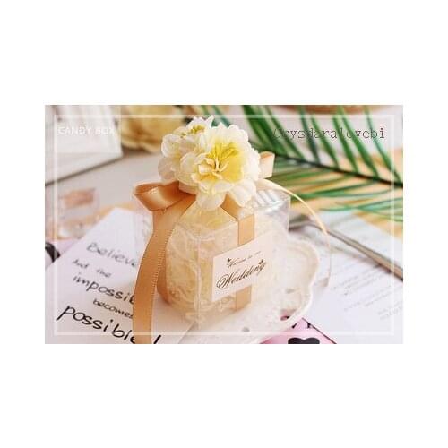 50pcs 6x6x6cm Clear Square Wedding Favor Gift Box PVC Transparent Party Candy Bags Chocolate Boxes 5x5x5cm caja de dulces