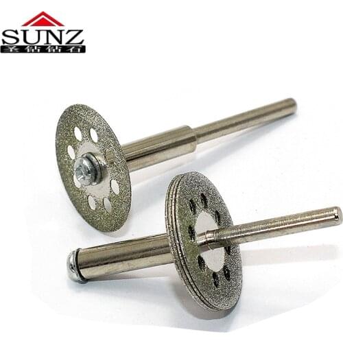 5pc 22mm Rotary Tool Accessory Fits Electric drill Craftsman Diamond Cut Off Wheel Disc + 3mm Rod 2pc