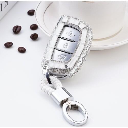 Diamond Car Key Case Cover Shell For Hyundai IX25 IX35 I20 I30 I40 hb20 Santa Fe Creta Solaris 2017 3 Buttons Auto Accessories