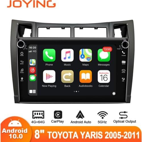 Joying 8" Android10 Car Radio for Toyota Yaris 2005-2011 Carplay GPS DSP 5GWIFI SPDIF Subwoofer Optical Output IPS-Screen DAB