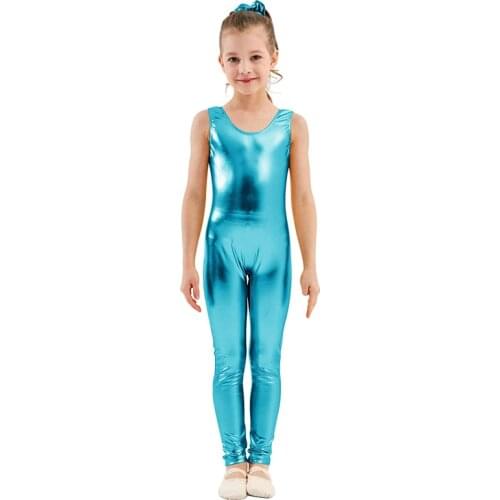 Speerise Girls Shiny Metallic Tank Gymnastics Unitard Sleeveless Leotards