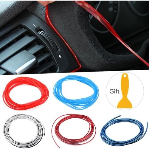 Car Interior Decoration Moulding 5M For Hyundai Solaris Tucson 2016 I30 IX35 I20 Accent Santa Fe For Lada Granta Kalina Priora