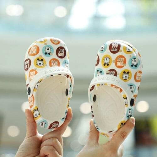 Childrens New sandals boys and girls jelly shoes 1-5 years antiskid slippers Kids lovely printing beach sandals SO004