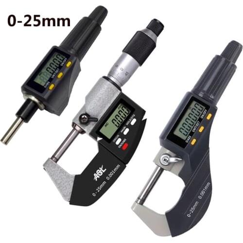 0.001mm Electronic Outside Micrometer Carbide Tip Measure Tools Caliper Gauge 0-25mm 1inch Digital Micromaster Micrometer Head
