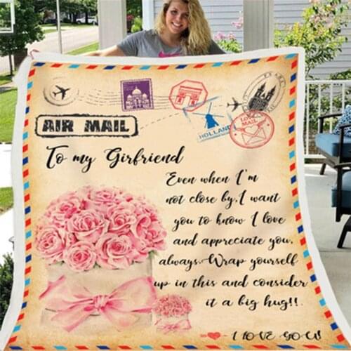 Flannel Throw Blanket to Family and Friends Letter Printed Quilts Dad Mom for Daughters Mail Blanket Encourage and Love Gift