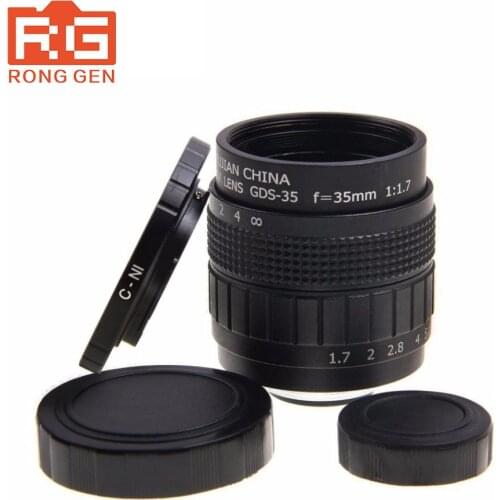 FUJIAN 35mm F1.7 CCTV TV Movie lens+C Mount Ring+Macro ring for Nikon 1 AW1 S2 J4 J3 J2 J1 V3 V2 V1 C-NI