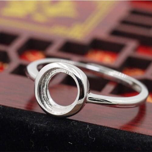 Ring Setting for 6x6mm/7x7mm/8x8mm/9x9mm/10x10mm/11x11mm/12x12mm Round Cabochons 925 Silver Adjustable Ring Blank JZ405