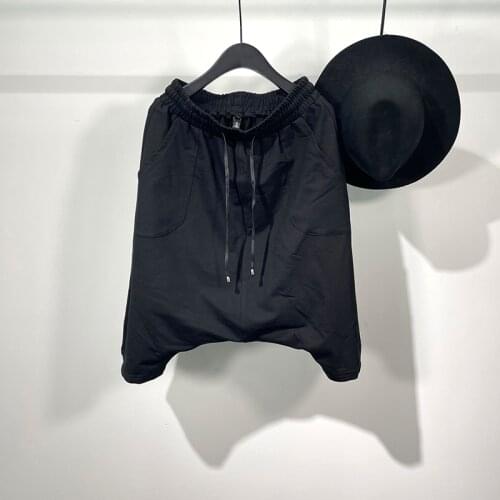 Owen Seak Men Casual Short Harem Gothic High Street Hip Hop Mens Safari Sweatpants Summer Streetwear Pant Men Loose Black Short