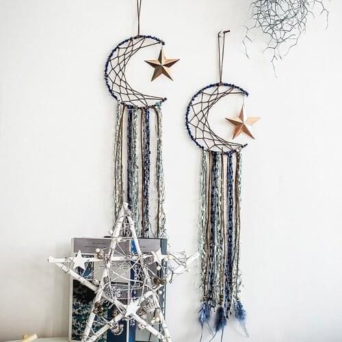 MIAMOR New Moon & Five-pointed star Dream Catcher Nursery School Kids Bedroom Wedding & Home Wall Decor Accessories Amor0153