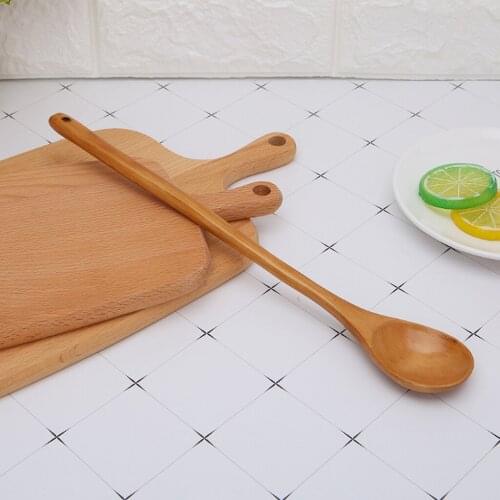 1 Piece Korean Style Long Handle Stirring Mixing Wood Spoons for Restaurant Home