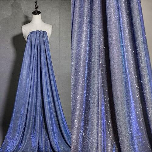 Dreamy reflective laser starry sky magic color highlight stretch fabric creative wedding dress dress fabric