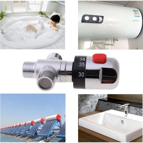 Metal Thermostatic Mixing Valve Bathroom Faucet Temperature Mixer Control Valve