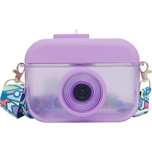 Cute Water Bottles With Straws Camera Plastic Drink Water Bottles Transparent Water Jug for Adult Children HY99