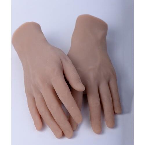 2x Soft Silicone Practice Skin Fake Hands Model for Beginners/Artists
