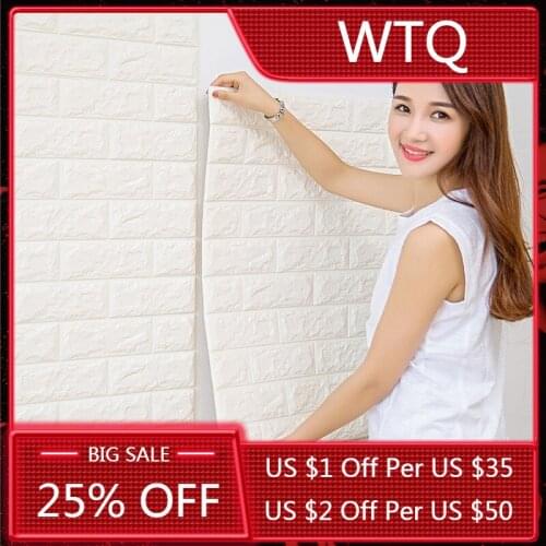 3D Brick PE Foam Wall Stickers Panels Room Decal Stone Decoration Embossed Living Room Kids Safty Bedroom Home Decor