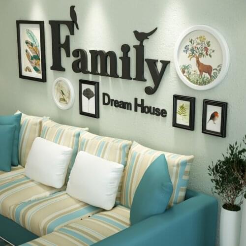 Wall Decor Wood Photo Picture Frames Home Decor Modern Living Room Wall Painting Art Decoration with Wooden Letters Poster Frame