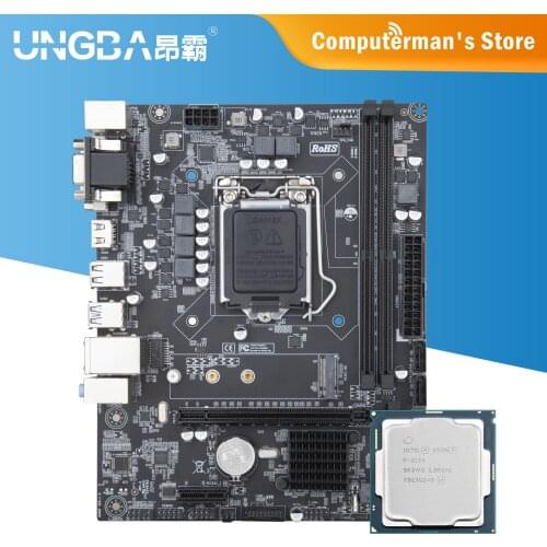 UNGBA C246 New chipset and CPU Motherboard LGA 1151 Intel with Xeon E-2124 Combo Kit Set supports DDR4 RECC Memory M.2 NVME