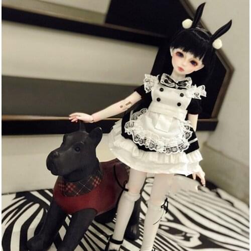 1/3 1/4 1/6 Djd Sd doll clothes girl doll dress rabbit dress apron maid suit free shipping