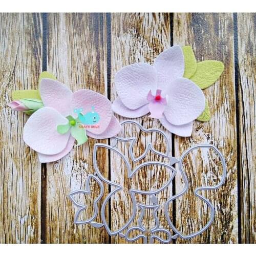 Phalaenopsis sanderiana flower Cutting Dies Embossing Stencils for DIY Scrapbooking Photo Album Decorative DIY Paper Card Making