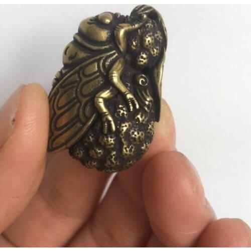 35x23x19mm 3 Leg Money toad Amulet Pendant Bronze Chinese Folk Wealth Fengshui Animal Free Shiping