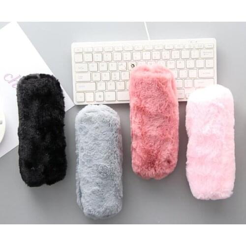 Pink Plush stationery box office supplies school supplies pencil bag