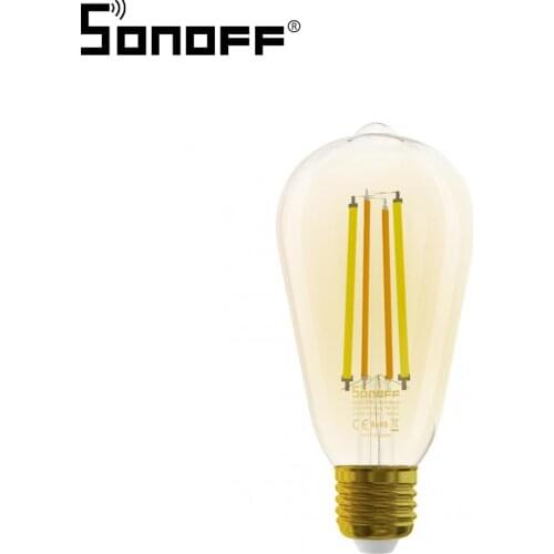 SONOFF B02-F ST64 WiFi LED Filament Bulb Dual-Color Dimmable Light Bulbs Smart Home Voice Remote Contro lWork with Alexa