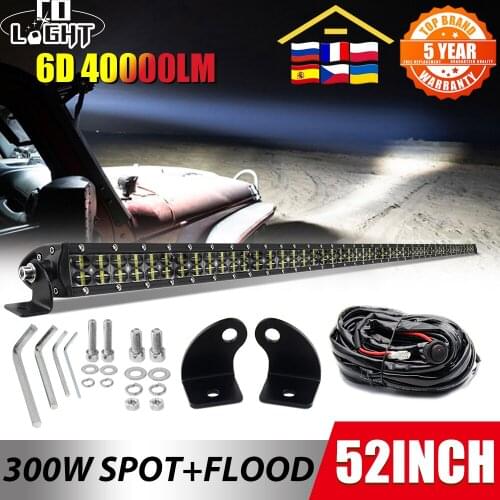 CO LIGHT 52" 300W LED Light Bar 6D Combo Led Beams Led Work Light 12V Auto Driving Lamp for Truck ATV Boat 4x4 Offroad Led Bar