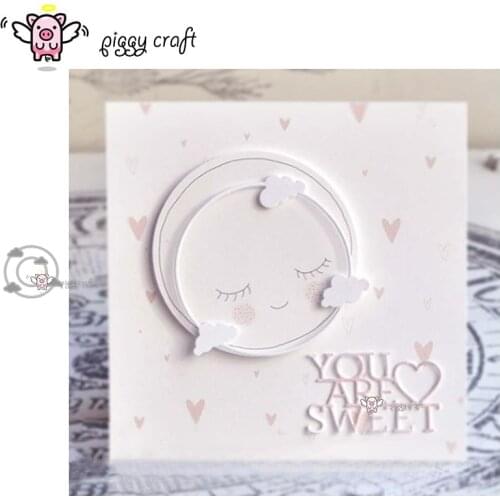 Piggy Craft metal cutting dies cut die mold Clouds circle frame Scrapbook paper craft knife mould blade punch stencils dies