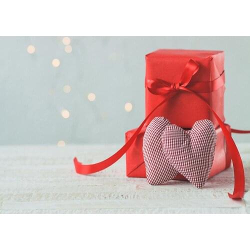 Cloth Heart Gift Flare Bokeh Photography Backgrounds Vinyl Backdrops Photo Studio for Lovers Valentines Day Wedding Photoshoot