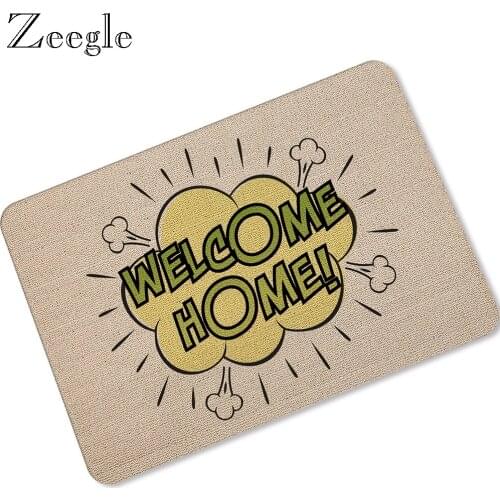 Zeegle Floor Mat Doormat Waterproof Shower Mat Anti Slip Living Room Carpet Hallway Carpet Bathroom Door Mat Funny Floor Rug