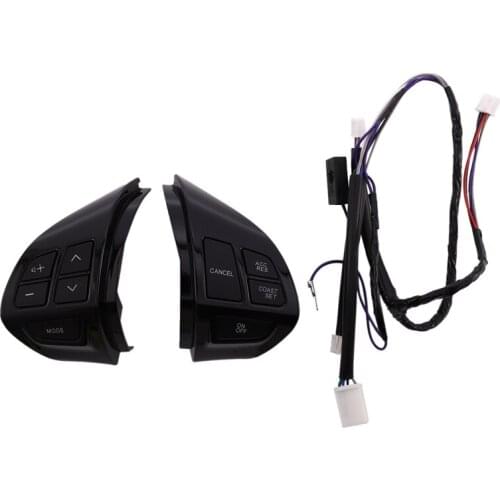 1 Pair Black Left+Right Multifunction Steering Wheel Control Buttons Car Steering Wheel Cruise Cancel Button 8602A008, for Mitsu