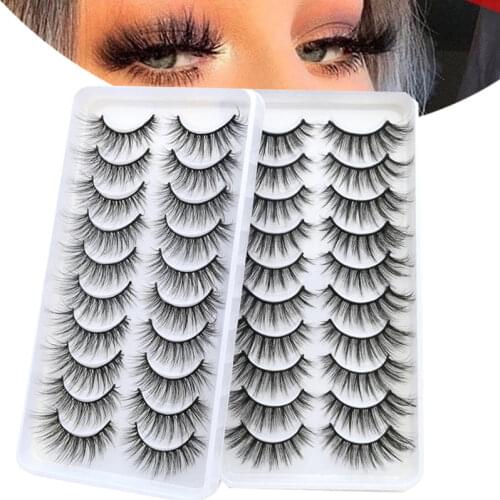 10pairs of false eyelashes natural mink false eyelashes make up thick and soft eyelashes female makeup eyelashes free shipping