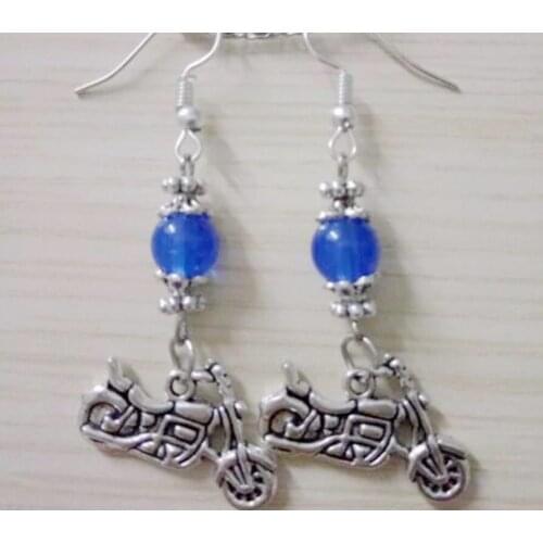 10Pair Women Holiday Gifts Motorcycle Earrings Vintage Punk style Multicolor beads Charm Dangle Earrings Jewelry