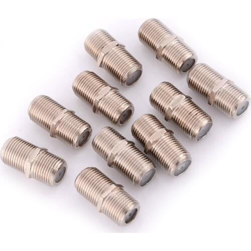 10pcs/Pack F Type Coupler Adapter Connector Female F/F Jack RG6 Coax Coaxial Cable Used In Video High Quality