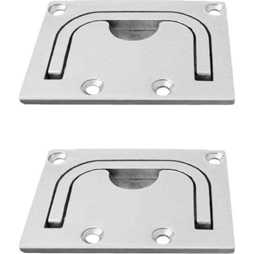 2 Pieces 76 x 57 mm 316 Stainless Steel Spring Hatch Locker Lift/ Pull Handle Flush Mount Boat Marine Caravan Door Window