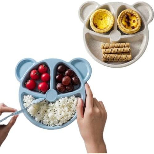 3Pcs/Set Baby Safe Silicone Dining Feeding Bowl Cartoon Children Dishes Training Tableware Kids Bowl+spoon+fork Feeding Bowls