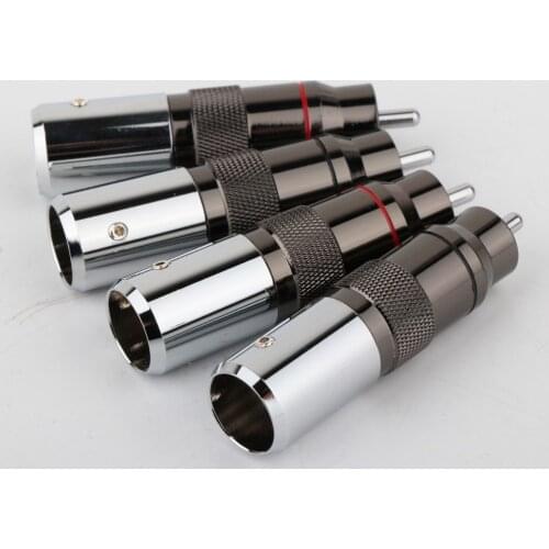 4pcs R1753 Hi-End HiFi Rhodium plated unsolder RCA terminal HIFI DIY Brass Plating Rhodium Audio Video Connectors TV Tuner RCA