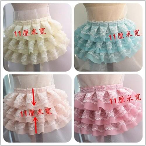 5meters/Lot 11cm wide Ruffled Chiffon Tape Ribbon Pleated Chiffon Lace Trim Patchwork Material DIY Sewing Accessories Decoration