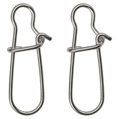 50pcs Fishing Connector Stainless Steel Fishing Snap Fast Clip Lock Safety Snap Swivel Solid Rings Fishing Hook Connector