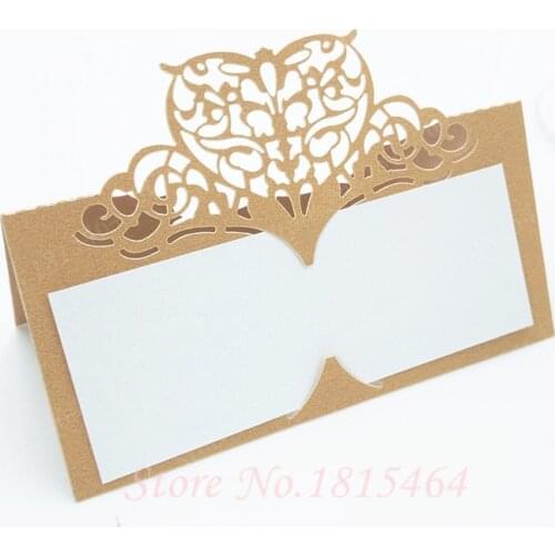 50pcs Heart-shaped Wedding Table Card Romantic Invitation Card Wedding Place Card Number Name Card Banquet Decoration