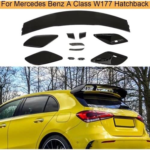 Rear Roof Spoiler For Mercedes-Benz A Class W177 Hatchback 2019 2020 Rear Spoiler Boot Lip Wing ABS Gloss Black
