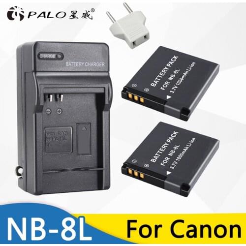 2pcs 1000mah NB-8L NB 8L NB8L Li-ion Digital Camera Battery + Charger For Canon PowerShot A3300 A3200 A3100 A3000 A2200 A1200 IS