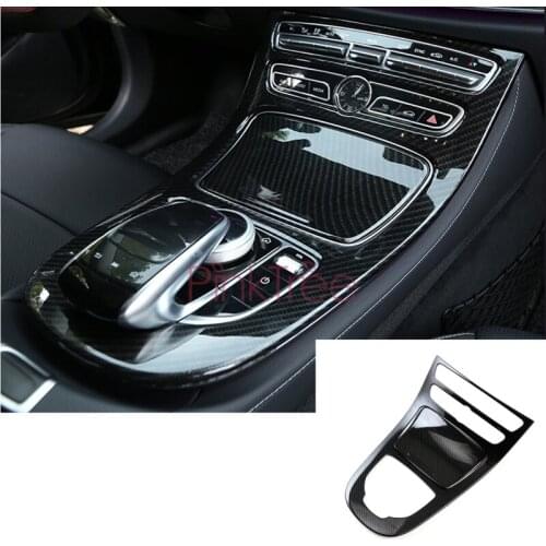 Accessories For Mercedes Benz E Class W213 2016 Carbon Fiber Color Gear Box Interior Cover Trim Car Styling Tuning